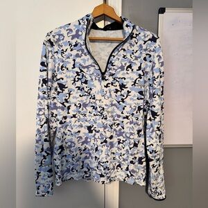 Greyson Blue and White Graphic quarter zip Tate